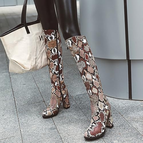 Bottes cavalières à boucle style rétro avec semelle épaisse chunky