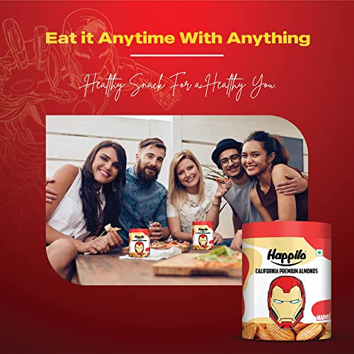 Image of Happilo Marvel California Premium Almonds 350G, Iron Man Edition High Protein Snack And Super Healthy Nuts, Raw