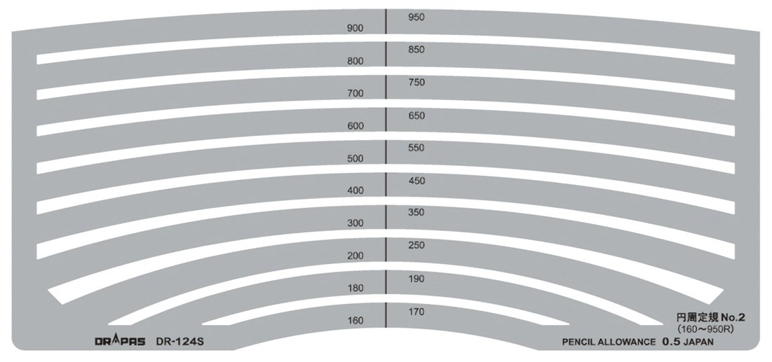 No.2 32124S gong pass template type S pochoir pour cercles sans bavure