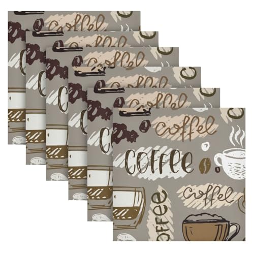Set de 4 Servilletas de Tela Café 50.5 x 50.5 cm miniatura 6