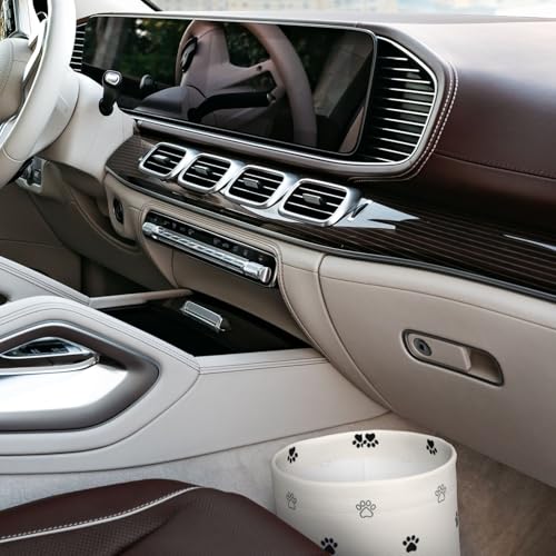 Image of Small Car Trash Can, Beige Dog Paw Design Hanging Foldable Car Trash Bag, Waterproof Leakproof Garbage Bin, Car Interior Organizer Accessories