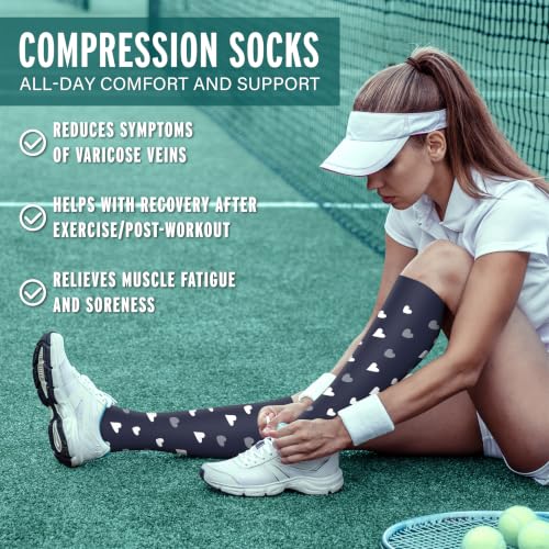 Image of 3 Pairs Compression Socks for Women & Men 15-20 mmHg- Best Support for Nurses, Running, Hiking, Recovery & Flight Socks