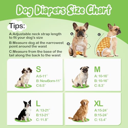Image of 3 Pack Washable Female Dog Diapers with Adjustable Suspender, Reusable Sanitary Panties for Dogs in Heat, Leak-Proof Design for Small Dogs