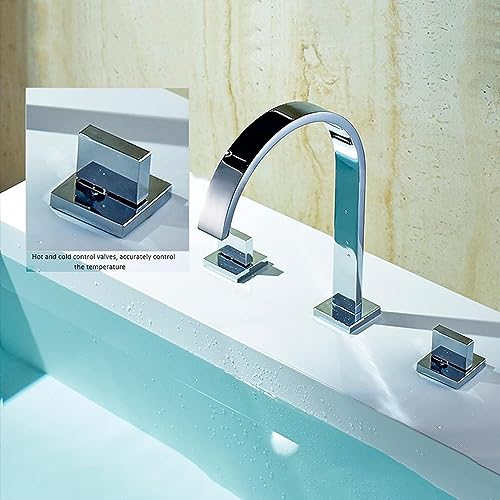 Robinet de lavabo à 3 trous sans éclaboussure cascade - 6