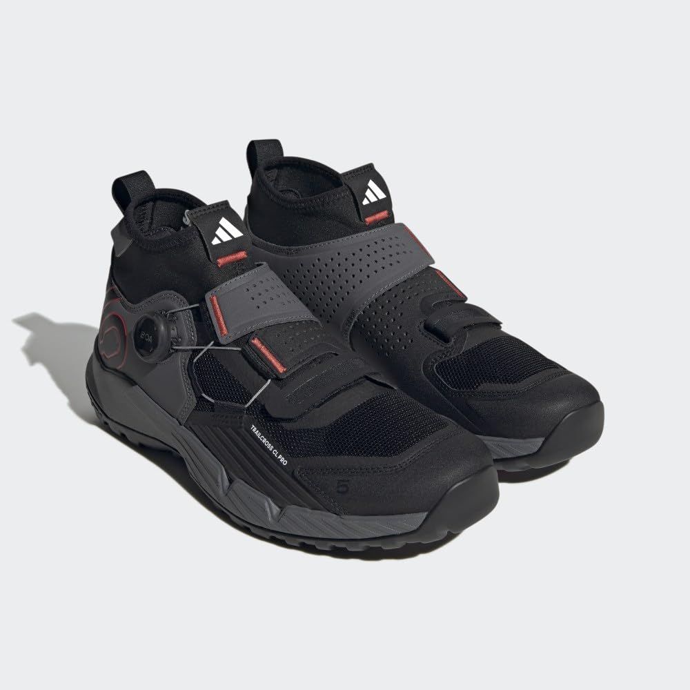 Adidas Five Ten Trailcross Pro Clip-in W - Tenis de Bicicleta de montaña para Hombre, Grey Five/Core Black/Red