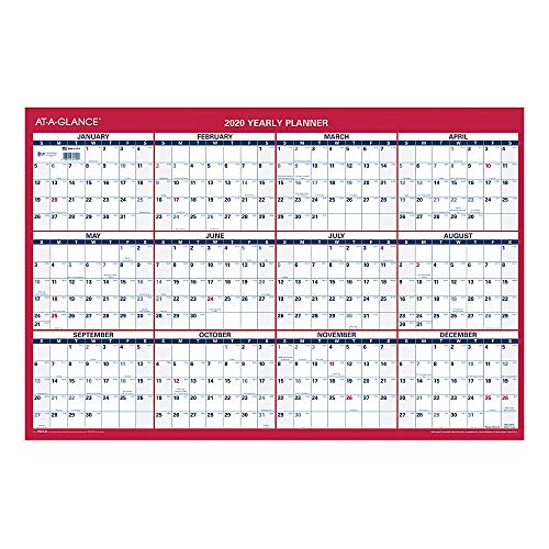 AT-A-GLANCE 2020 Yearly Paper Wall Calendar, 24