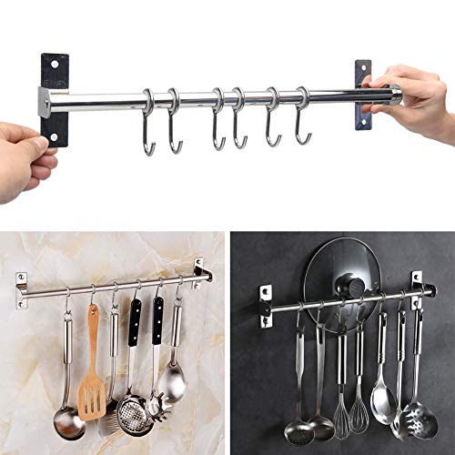 Pot Bar Rack Wandmontage Afneembare Pannen Opknoping Rail Industriële Pijp Pot Pan Bar Rack Keukengerei Opknoping Rack… - Image 6