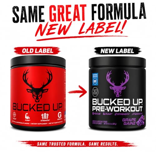 Image of Bucked Up Pre Workout 6 Grams Citrulline, 2 Grams Beta Alanine, and 3 Other Registered trademarked Ingredients (Grape)