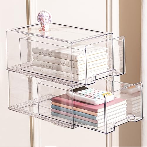 Image of clear Drawer-Type Plastic Storage Box Bins Organizer,Family First Aid Kits Medicine cabinet Box Organizer,Closet ,Shelf,Ointments, Adhesive Bandages,Cosmetics,Office Items (clear, 2L Extra Large)