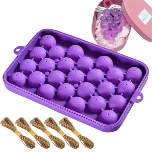 FrostyFlair Set de Fabricación de Jabón, Moldes de Silicona para Jabones DIY con 100m de Cuerda de Yute, Moldes de Jabón de Uva Exquisitos para Jabones Artesanales, Idea de Regalo sin Jabón