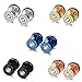 Produktbild 5 Paare Edelstahl Titan Ohrstecker CZ Diamant Ohrringe für Herren Damen Mädchen Männer Ohrringe Stecker Set Tunnel Rund Klein Kristall Zirkonia 5A Schmuck Silber, Schwarz, Blau, Gold, Rose gold - 8MM
