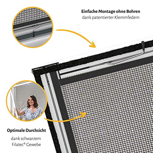 empasa Insektenschutz Fliegengitter für bodentiefe Fenster MASTER SLIM XL extra groß mit Alurahmen individuell kürzbarer Selbstbausatz, 130 x 220 cm, Farbe:anthrazit
