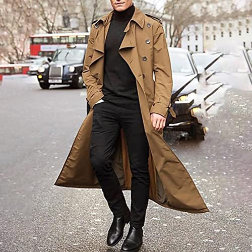 Ymosrh Mens Coats and Jackets Long-Slevee Luxury Full Length Trench Coat Long Wool Overcoat Winter Jackets for Men2