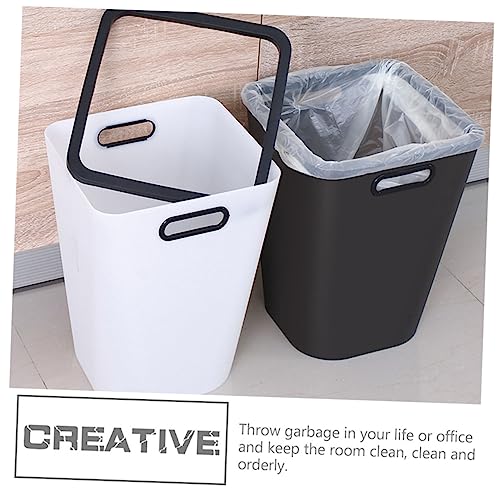 Caneca de basura rectangular de plástico blanco miniatura 5