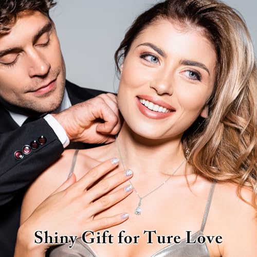 Moissanite Pendant Necklace for Women, 1.5/2CT D Color VVS1 Pear Cut lab-created Imitation Diamond Necklaces, Valentine Anniversary Birthday Jewelry Present for Wife Mom4