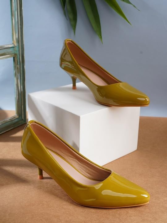 Image of ELLE Women's Solid Stiletto Heel Slip-On Pumps