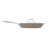 Premier Ceramic Nonstick 12" Frying Pan with Lid, Mushroom Grey