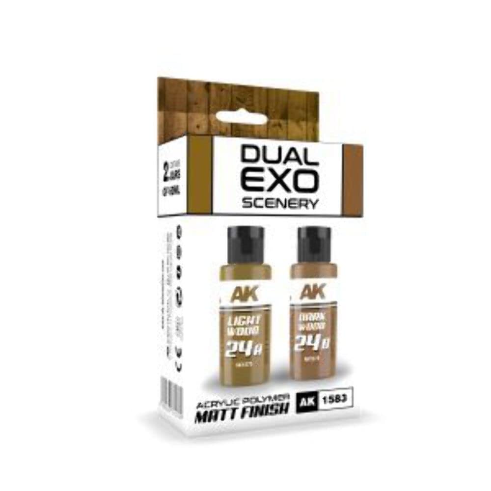 AK Interactive AK1583 - Light Wood & Dark Wood Dual Exo Set 2x60ml - New