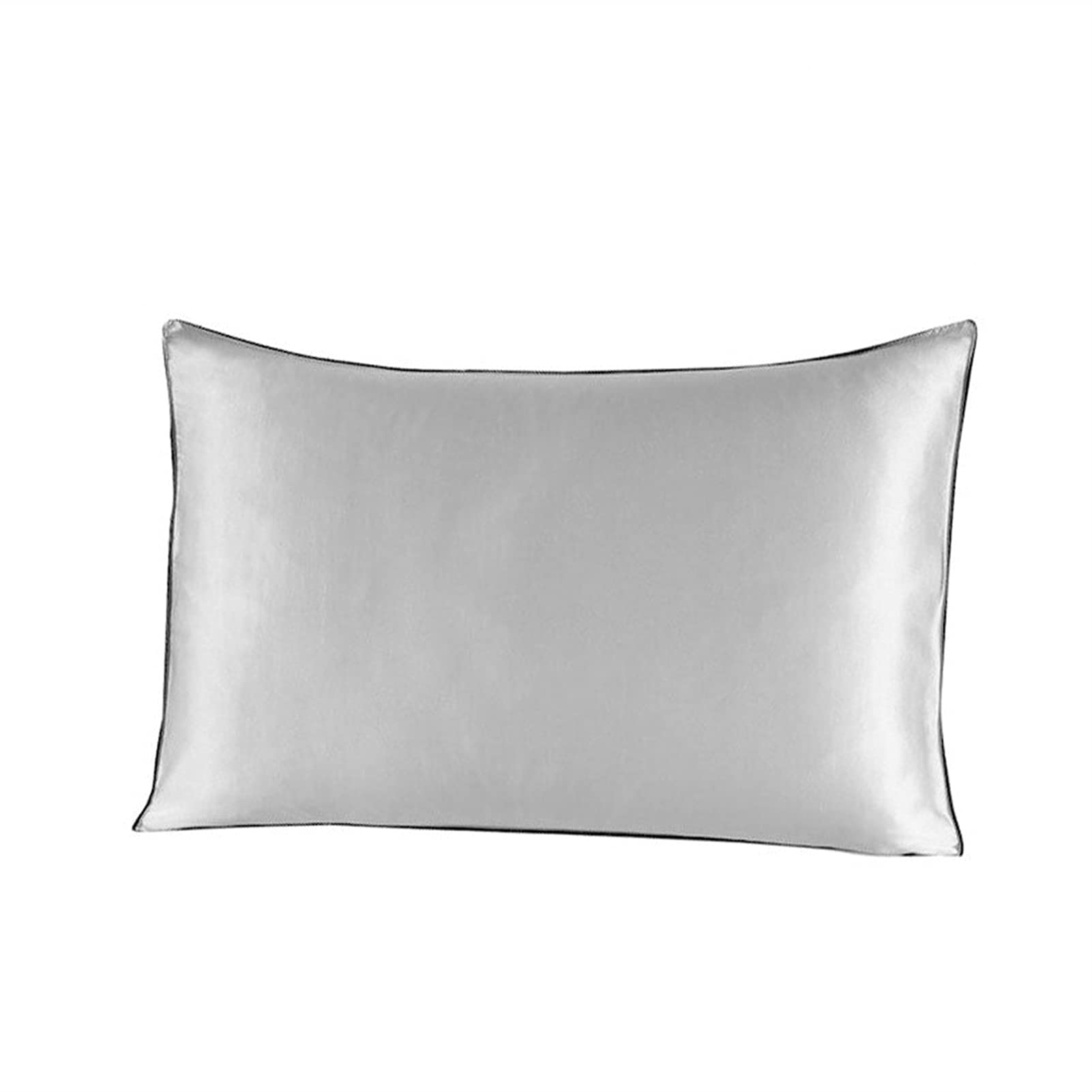 Fundas de Almohada de satén con Cremallera， Funda de Almohada Envelope Pure Multicolor 48x74cm Funda de Almohada(Light Grey)
