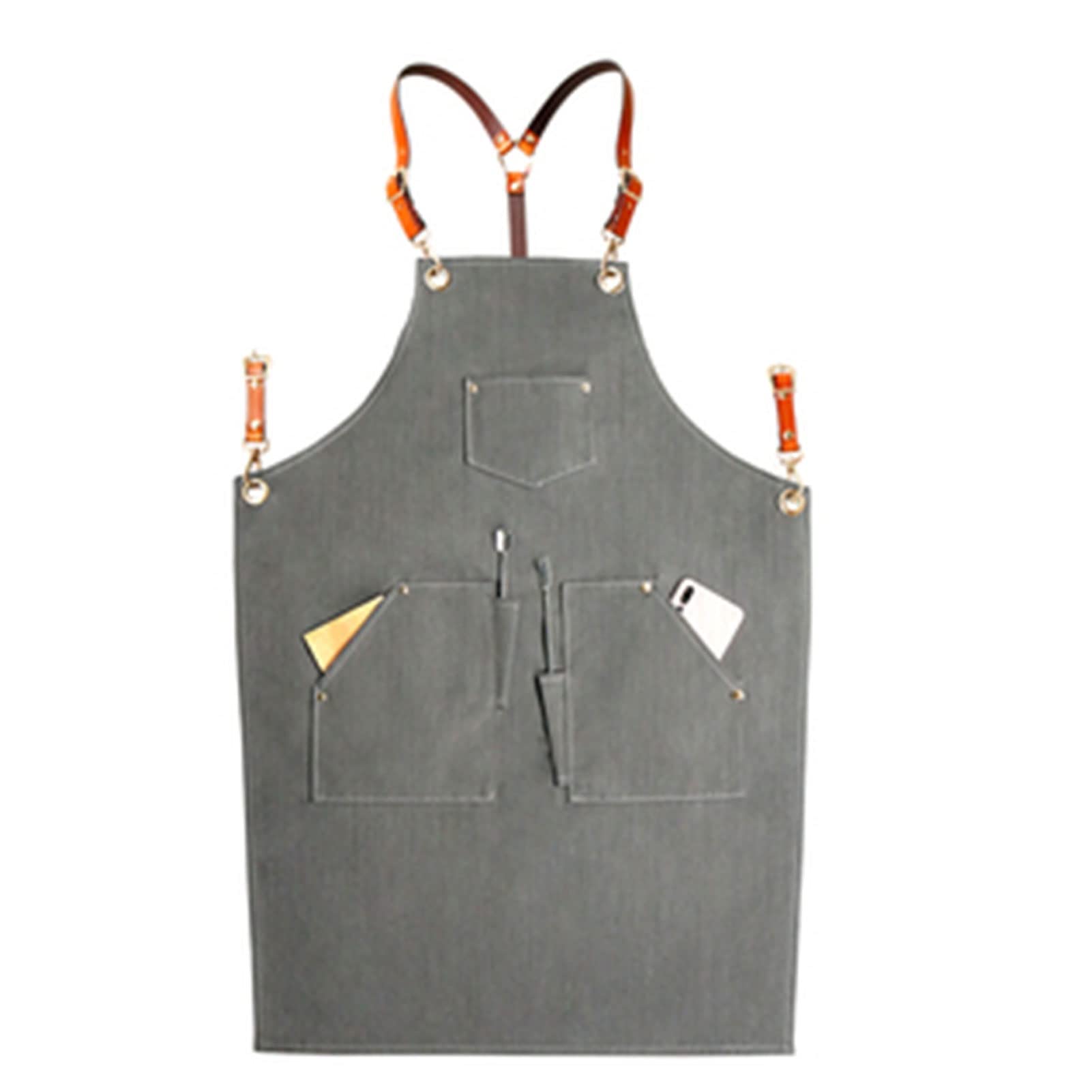Generico Grembiule Jeans, Grembiule Da Lavoro Multifunzionale Regolabile
