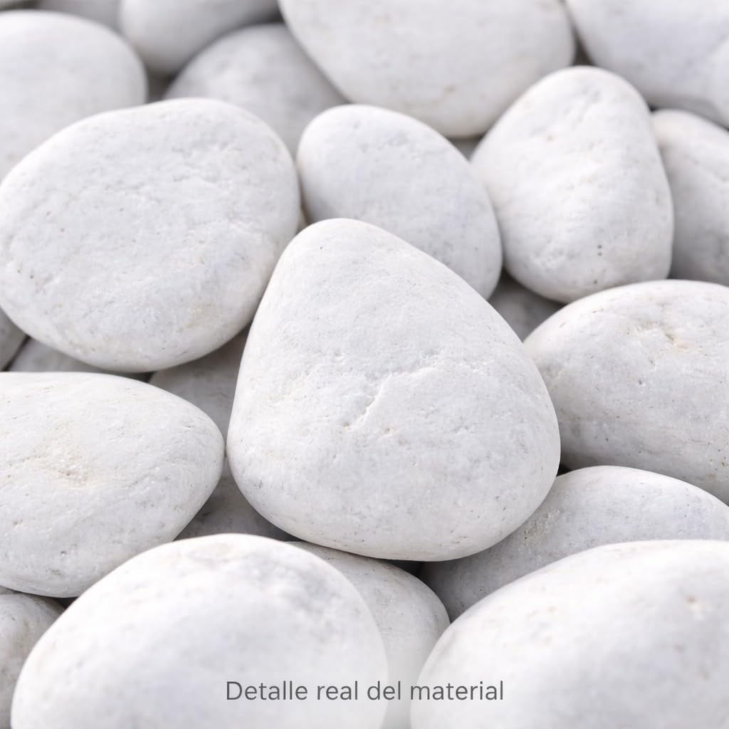 Piedra Jardín Decoración Canto Rodado Blanco Puro 4-6 cm (25)