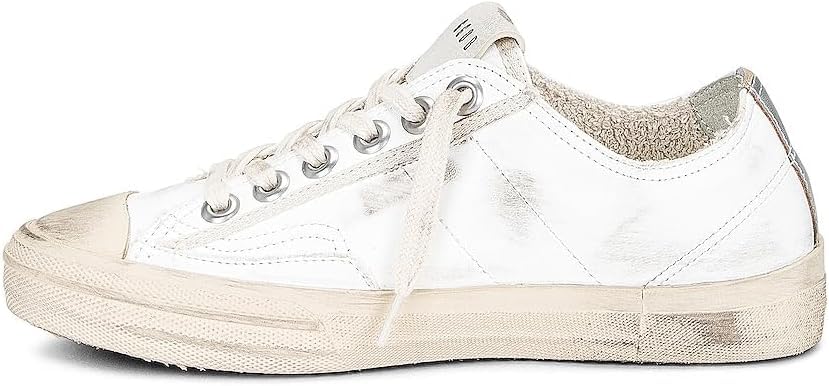 Golden Goose Women's Fashion Distressed Sneakers - Italian Nappa Leather Leopard Laminated Trendy Shoes, White Sneakers (White/Beige/Brown/Silver Metallic, Women, Numeric, Narrow, 7) - 37 EU/ 7 US4