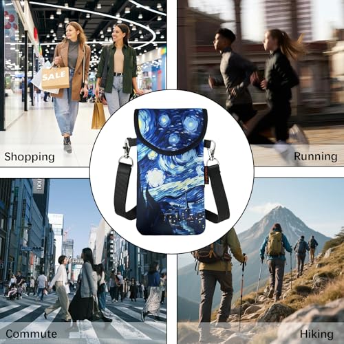Image of Neoprene Phone Sleeve Pouch Case Bag for Men Women w /Crossbody Strap /Neck Lanyard for iPhone 17 /16 /15 /14 Pro Max, Samsung S25，Pixel 10