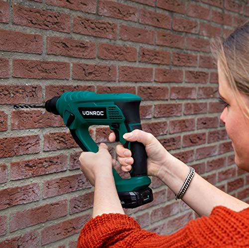 VONROC Akku-Bohrhammer – VPower 20 V – Inkl. 2,0 Ah Akku und Ladegerät – 1,3 Joule – SDS-plus – Inkl. Zubehör und Werkzeugtasche – Bild 6
