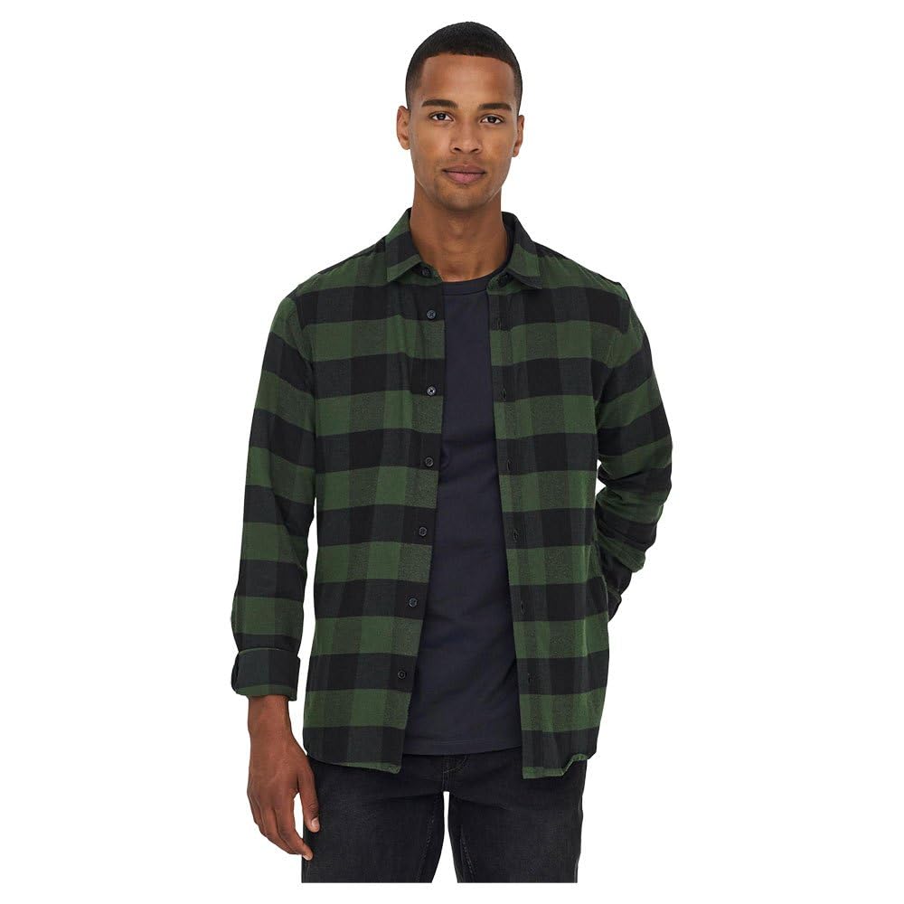ONLY & SONS Men's long-sleeved shirt chequered.