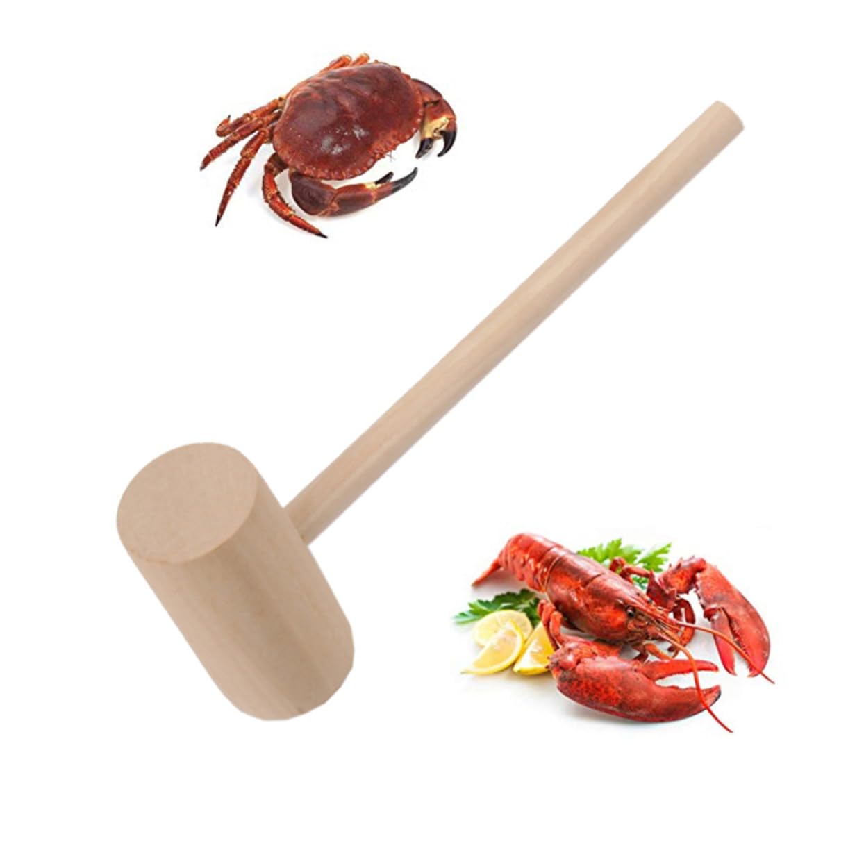 TIDTALEO 3-piece Wood Mini Hammer Cake Lobster Mallet Compact Easy to Clean Home Restaurant Tool Educational for Boys and Girls
