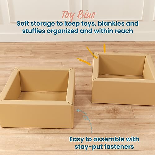 Image of ECR4Kids SoftZone Play Patch Toy Bins, Beginner Playset, Sand, 2-Pack
