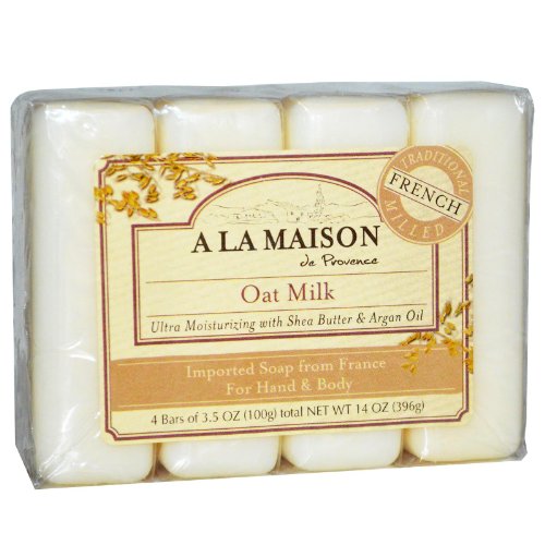 image for A LA MAISON Hand & Body Bar Soap Oat Milk bar, French triple milled so