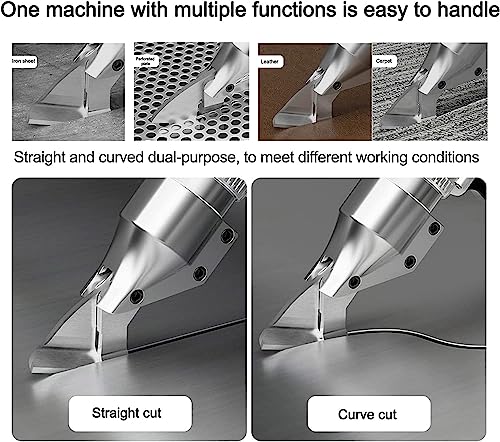 Image of Cordless Metal Sheet Shears Electric Scissors with 360 Swivel Head, Battery-Powered Sheet Metal Cutter for Iron, Aluminum, Steel, Carpet, Leather & Cardboard Curve /Straight Cutting