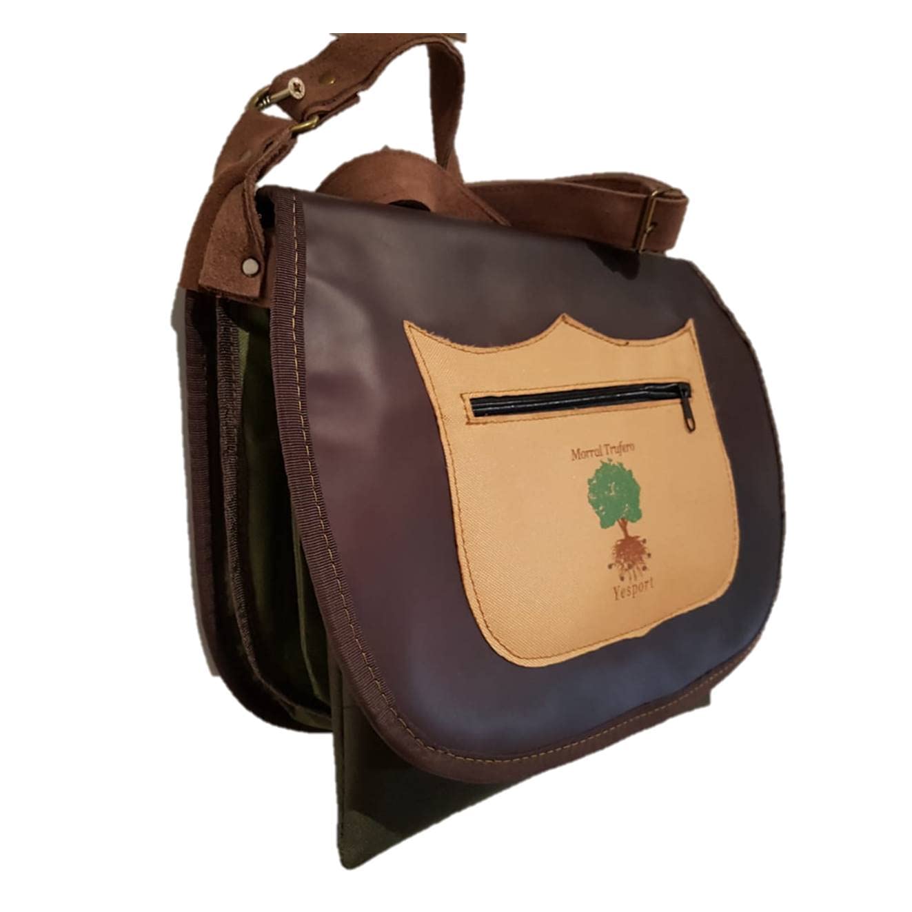 Morral trufero en piel artesanal diseño trufa