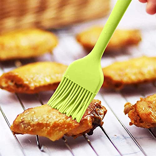 Image of P-Plus International Silicone Spatula Set 5-Piece - 446F Heat-Resistant Baking Spoon Spatula - Seamless One-Piece Design- Non-Stick Silicone Stainless Steel Core (Spatula Set of 5 Green)