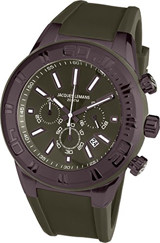 Jacques Lemans Miami 1-1820I 50mm Ion Plated Stainless Steel Case Silicone Mineral Men's Watch