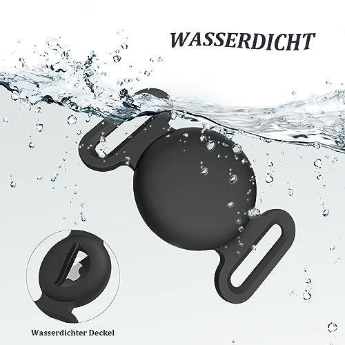 Vancle Wasserdicht Silikon Airtag Hülle, Hunde- und Katzenhalsbänder Kompatibel mit Apple AirTag GPS Finder Anti-Verlust Gerät 1 Stück Kratzfeste Schutzhülle für Air Tag Tracker