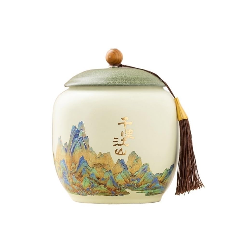 CHENGAIJIAN Tea Canister High-grade Ceramic Tea Canisters Large Capacity Sealed Storage Jars For, Spices, Candy