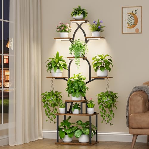 Plant Stand Indoor with Grow Lights - 7 Tier Indoor Plant Shelf, ...