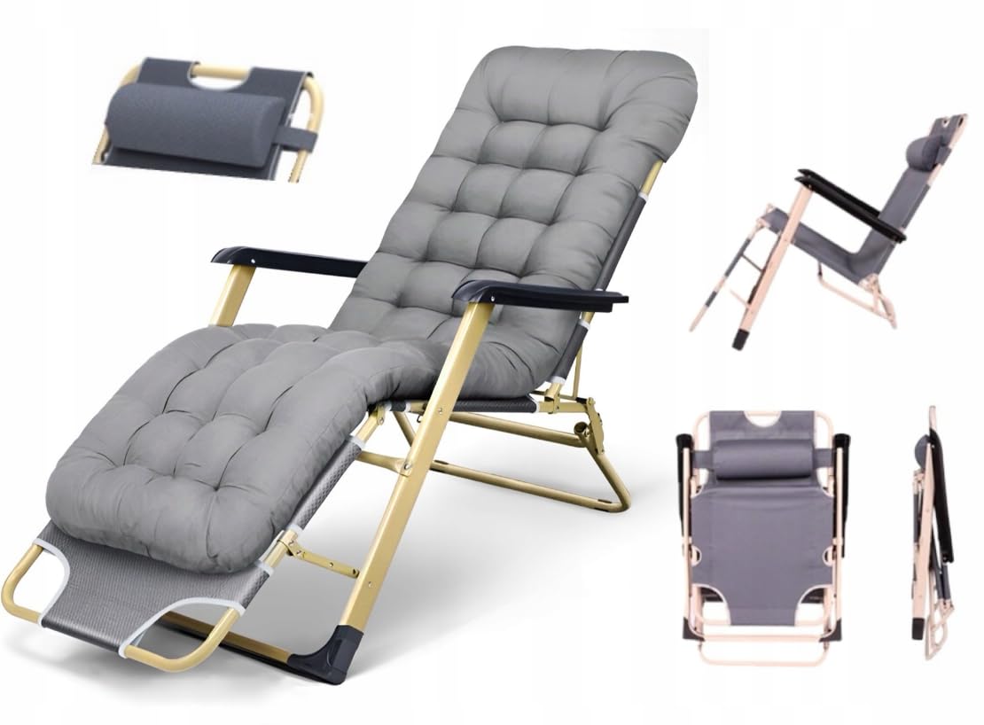 Chaise longue de jardin pliante pour des après-midis détente au soleil sur la terrasse