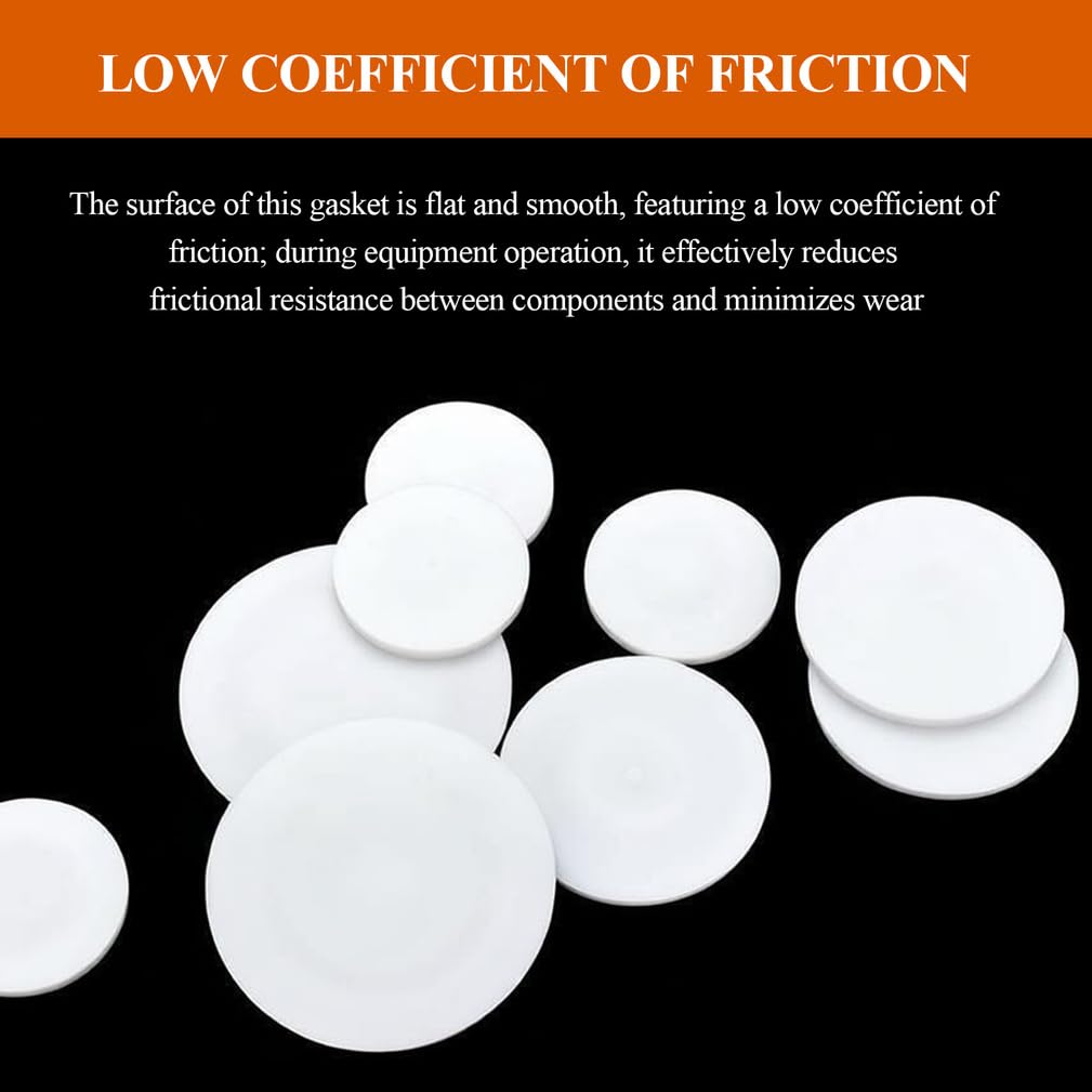 Dichtungsscheiben 50 Stück PTFE-Rundblech, Durchmesser 7 mm, weiße Polytetrafluorethylen-Scheibe, Dicke 0,5–3, geeignet for die industrielle Fertigung, x,8(7x3mm)
