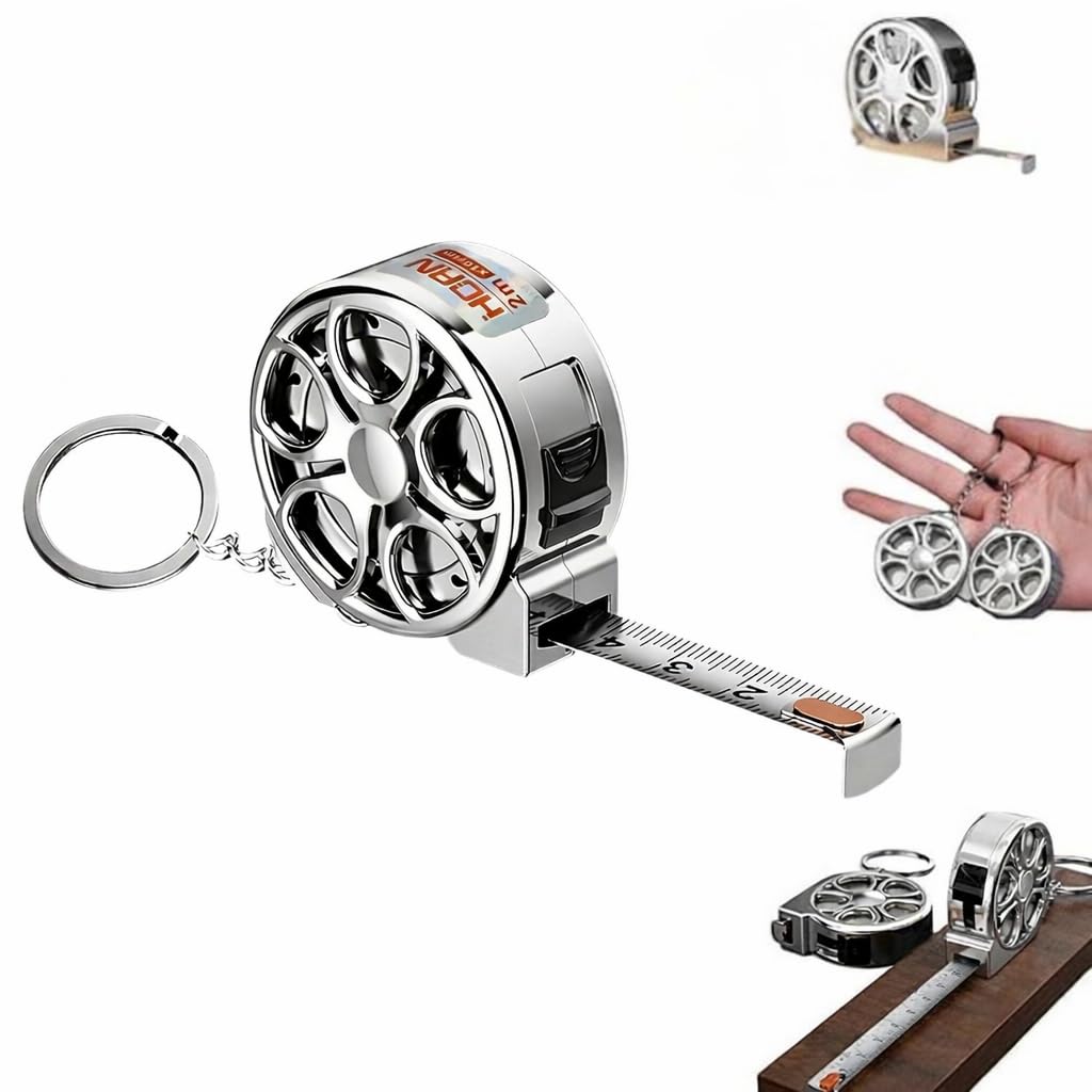 Retractable SS Keychain with Measuring Tape, Durable Double Sided Scale Keychains, Waterproof Anti-Rust Wear-Resistant Measure Gadget for Vehicle, Home & Office Use (Silver)-image-45