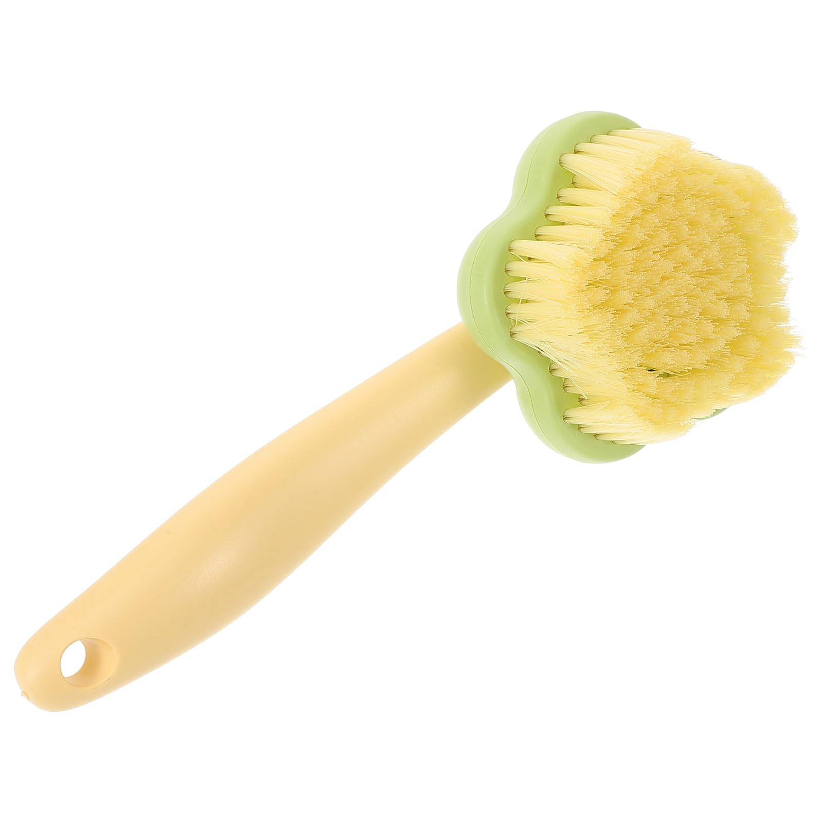 Gatuida Multipurpose 2-in-1 Soft Bristle Shoe and Laundry Brush with Detachable Head, Household Cleaning Scrub Brush for Clothes and Shoes, Yellow-Green