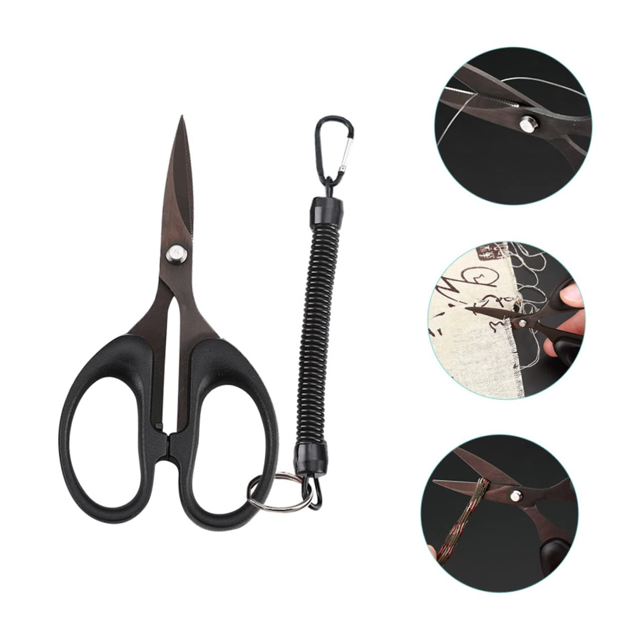 YARNOW 5 Pièces Ciseaux à Fil de pêche Fil de pêche tressé Ciseaux portatifs cisaille de pêche réutilisable PE à appâts Petit Coupe- de pêche Caoutchouc