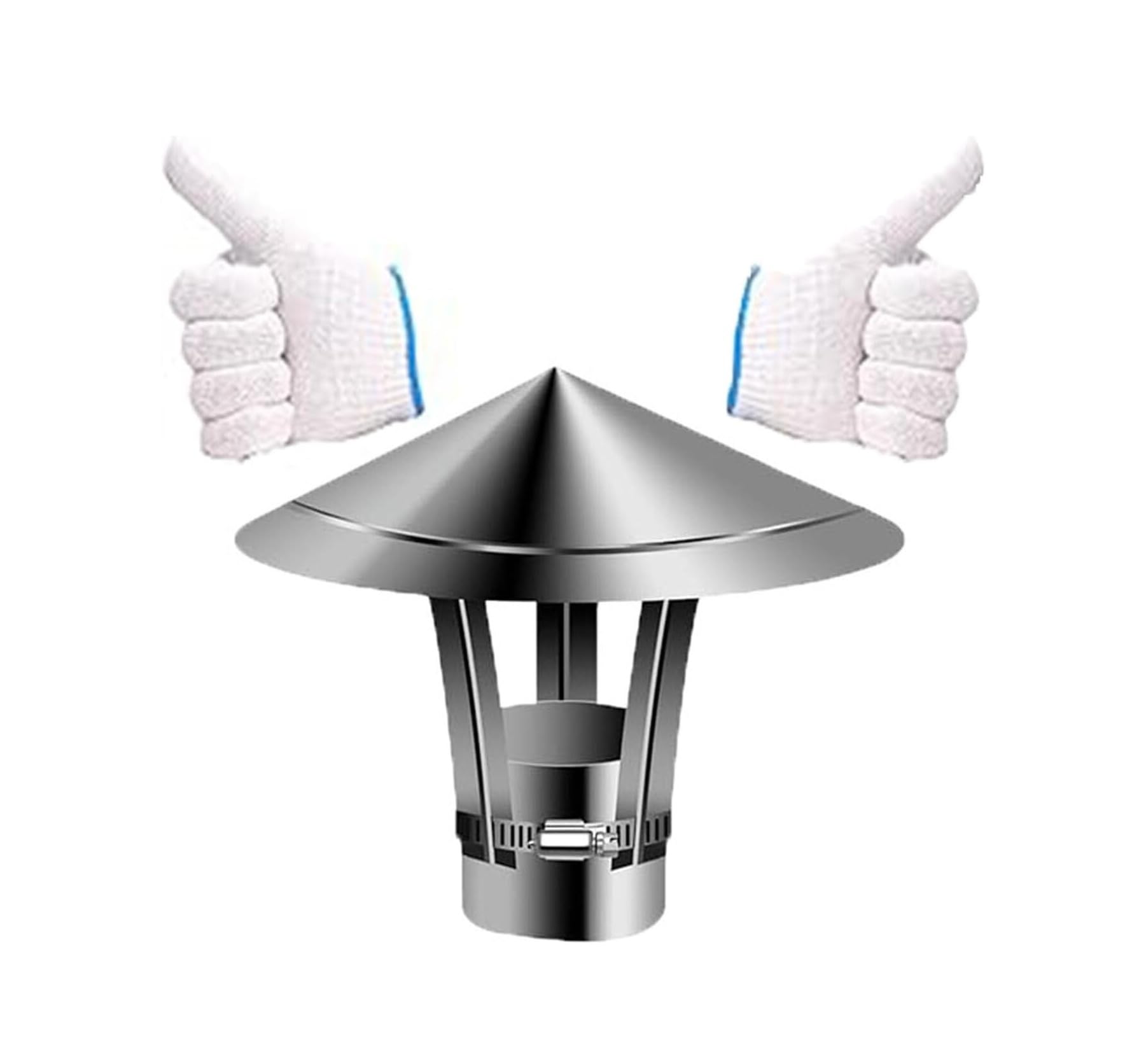 Shiketong One Color 304 Stainless Steel Adjustable Chimney Cap 1.9"-11.8" Weatherproof Rain Cover(3.9")