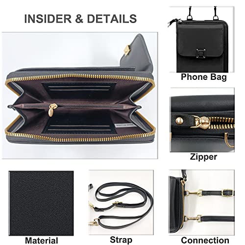 Image of PORT&LOTUS Crossbody Bags for Women Cell Phone Purse Wallet Ladies Small Women's Handbags PU Leather Shoulder Card Holder