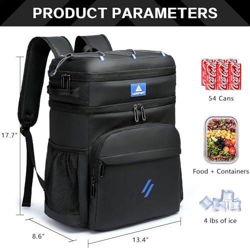 Image of Laripwit 54 /40 Cans Backpack Cooler Insulated Leak-Proof Large Cooler Backpack Double Deck Lunch Backpack for Men Women - Perfect Soft Cooler Bag for Tactical, Camping, Picnic, Beach, Hiking