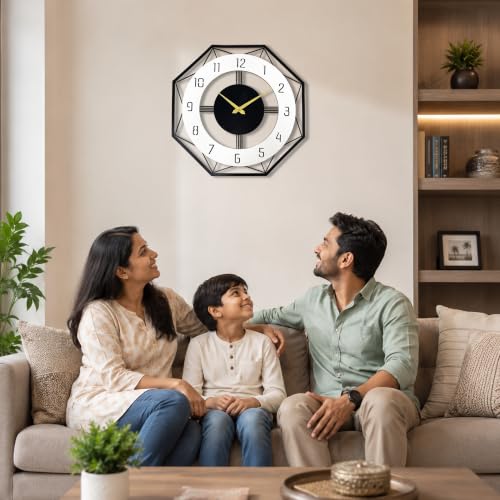 Image of Auromin Premium Metal Wall Clock for Living Room Stylish | Big Size Modern Decorative Wall Watch for Home, Hall, Bedroom & Office, Luxury Premium Wall Clock for Interior Decor