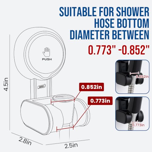 Image of TAILI Suction Shower Head Holder,Height Angle Adjustable,Universal,Black