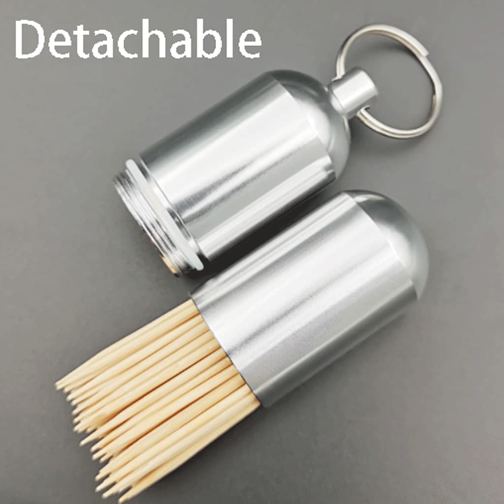 MRKU Zahnstocherspender, Zahnstocherbox, modischer Halter aus Zinklegierung, tragbarer Halter, klein mit Deckel, Behälter, schick